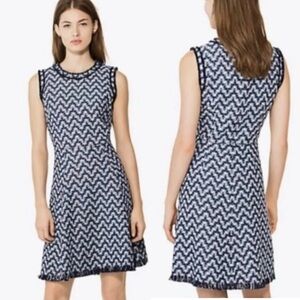 Tory Burch Blue Justine Tweed Dress